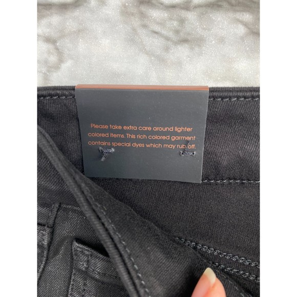 Jen7 by 7 For All Mankind 7FAM NWT Coated Ankle Straight Leg Jeans Black 0 New - Picture 6 of 9